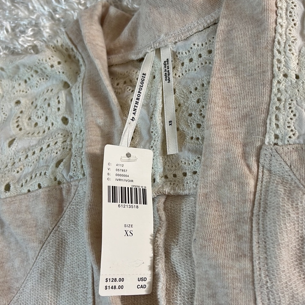 Anthropologie Ivory color oversized cardigan size xs - Picture 15 of 16